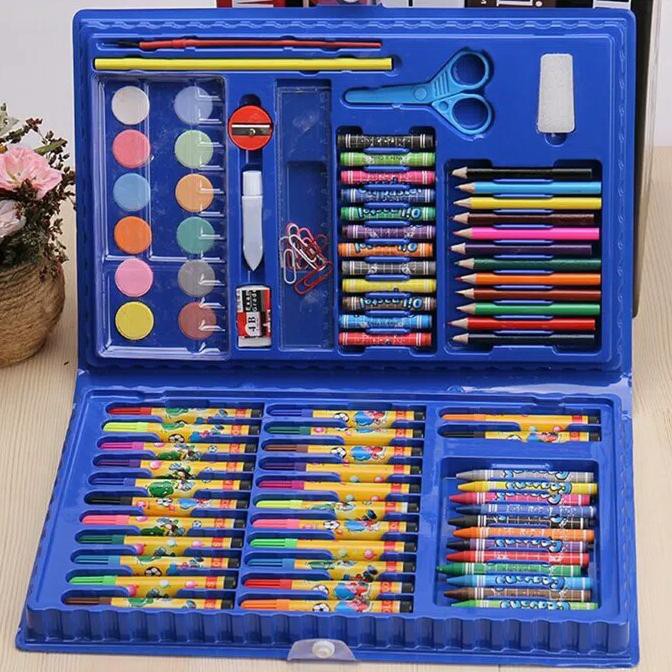 

DISKON Colouring Set (Isi 86) Pensil Warna Crayon Stationary Kado anak - Biru
