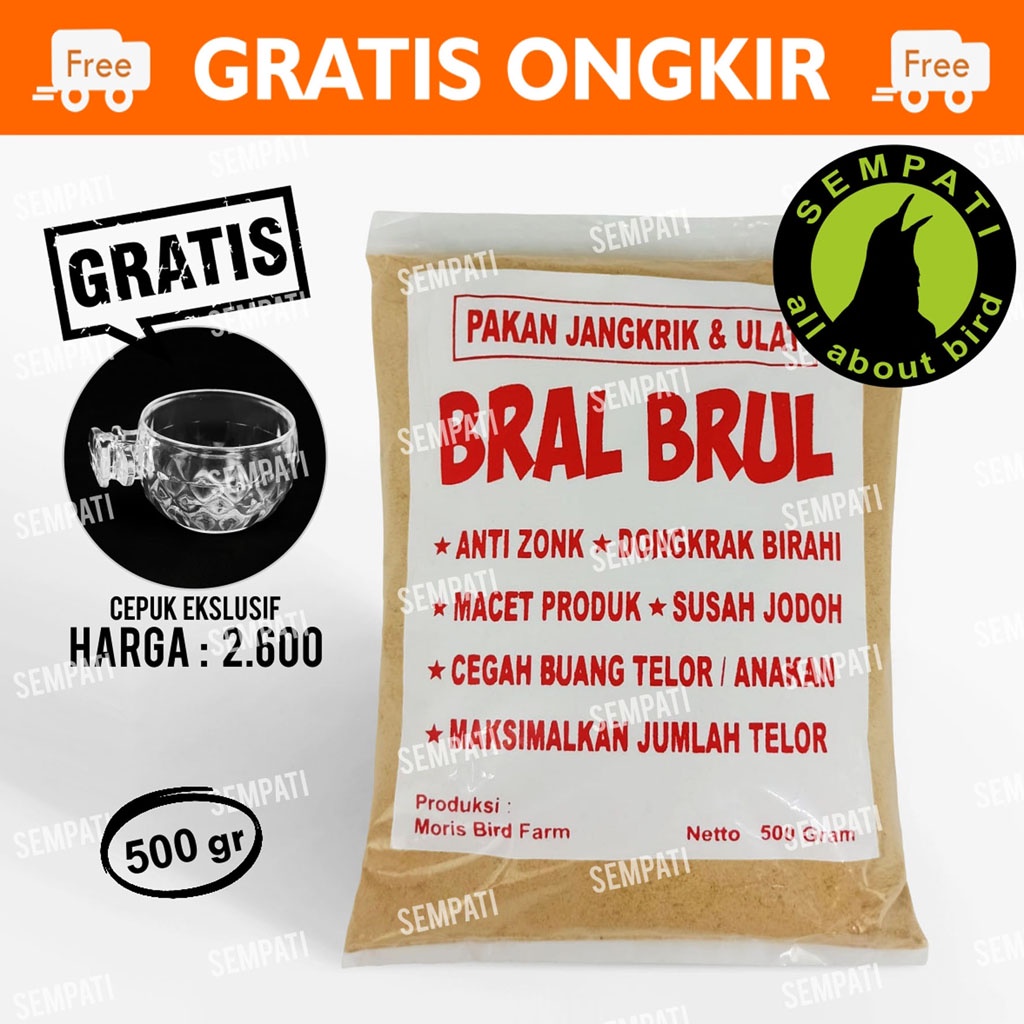 PAKAN JANGKRIK BRAL BRUL MAKANAN NUTRISI JANGKRIK MAKANAN PROTEIN ULAT PAKAN INDUKAN MURAI BATU ANIS KACER GACOR 500 GR