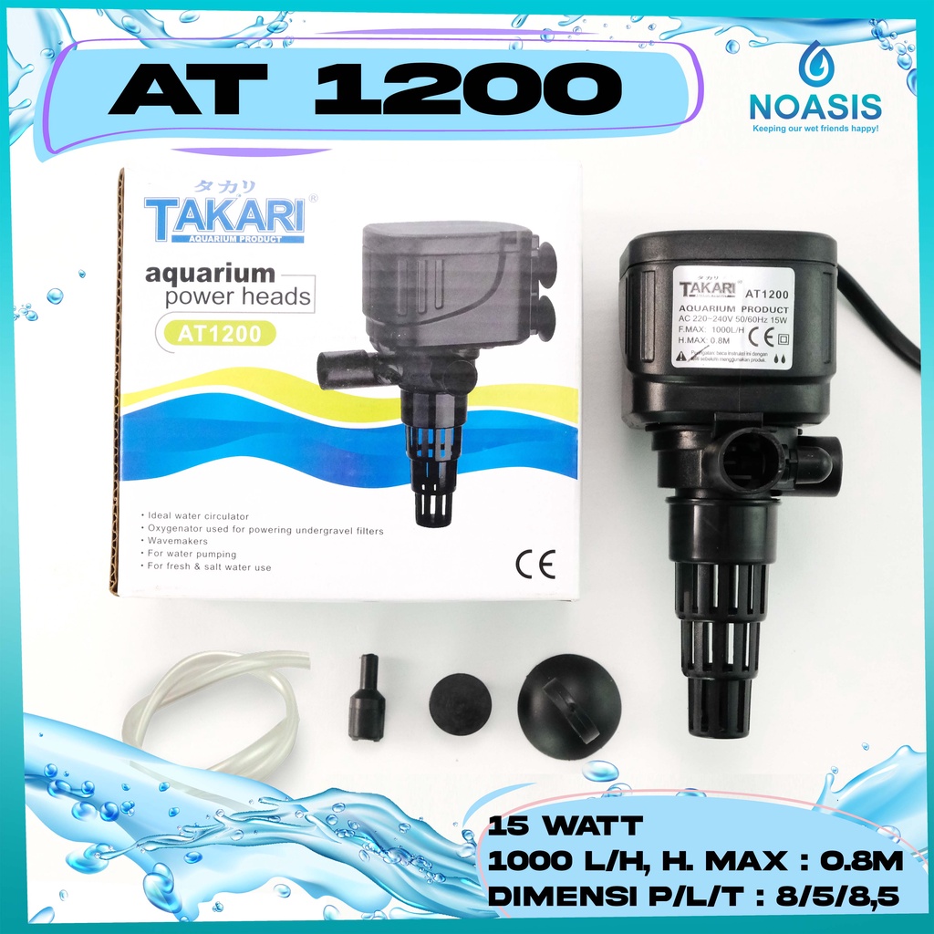 POMPA AIR POWER HEAD AQUARIUM TAKARI AT 1200 SUBMERSIBLE PUMP