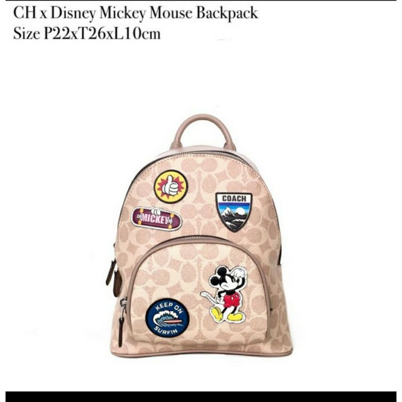 Tas ransel wanita Coach x disney mickey mouse backpack