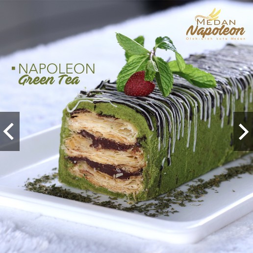 

Napoleon Bolu khas Medan rasa Green Tea