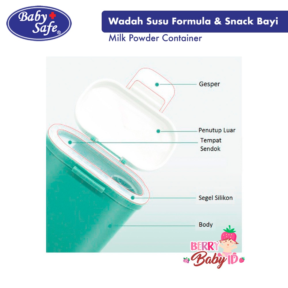 Baby Safe Milk Powder Container 800 ml Kontainer Susu Formula Snack Bayi BBS086 Berry Mart