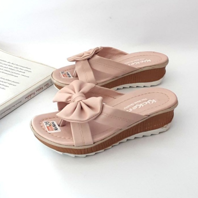 Sandal pita anak perempuan wedges terbaru | sandal anak perempuan jepit pita  hak 3 cm