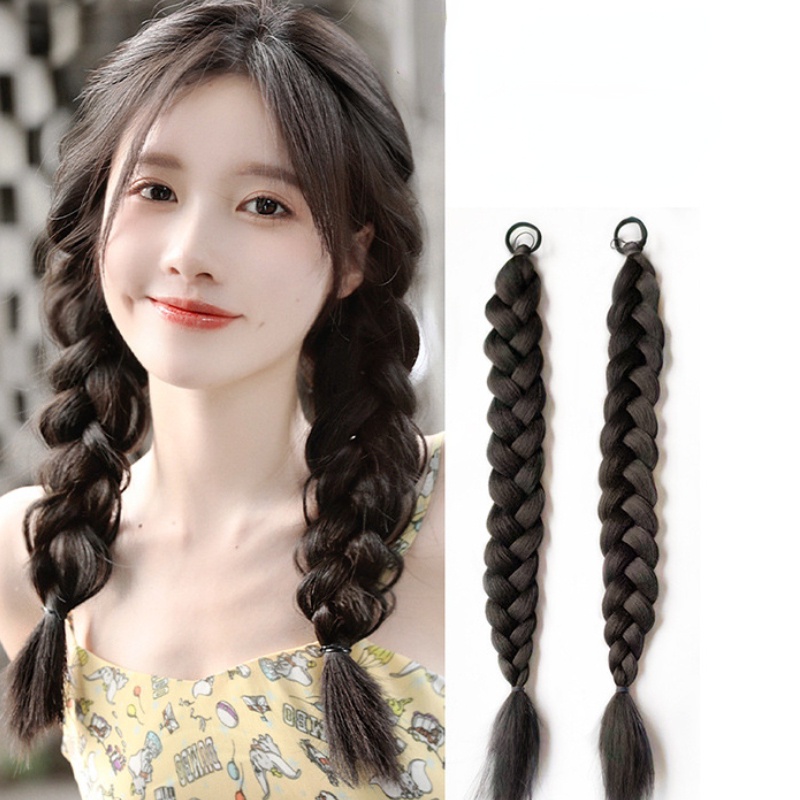 1pc Rambut Extension Model Kepang Jumbo Bahan Sintetis Gaya Afro