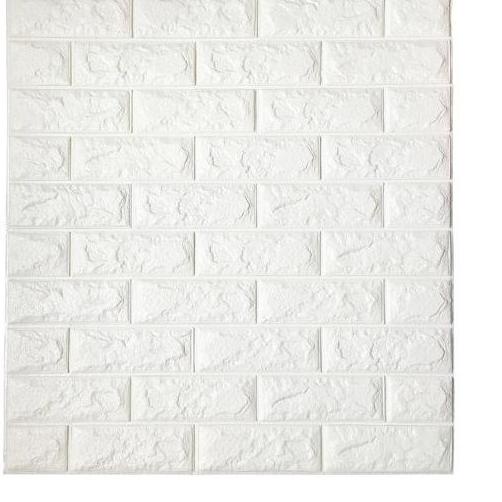 ۞ Wallpaper Brick Foam 3D [ Wallpaper Foam 70*77cm ] - Bata Putih ☝