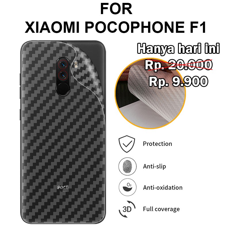 SKIN CARBON Xiaomi Pocophone F1 stiker anti gores belakang