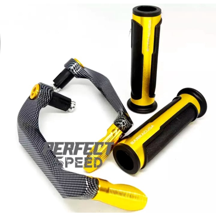 PAKET MURAH 2IN1 PROGUARD KARBON PLUS HANDGRIP BARRACUDA.UNIVERSAL SEMUA JENIS MOTOR