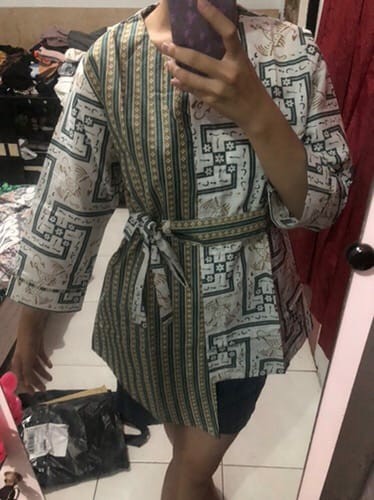 M-l-xl-xxl Batik Wanita Asj Sa Hrb026 Kenongo Kemeja Tosca Pendek