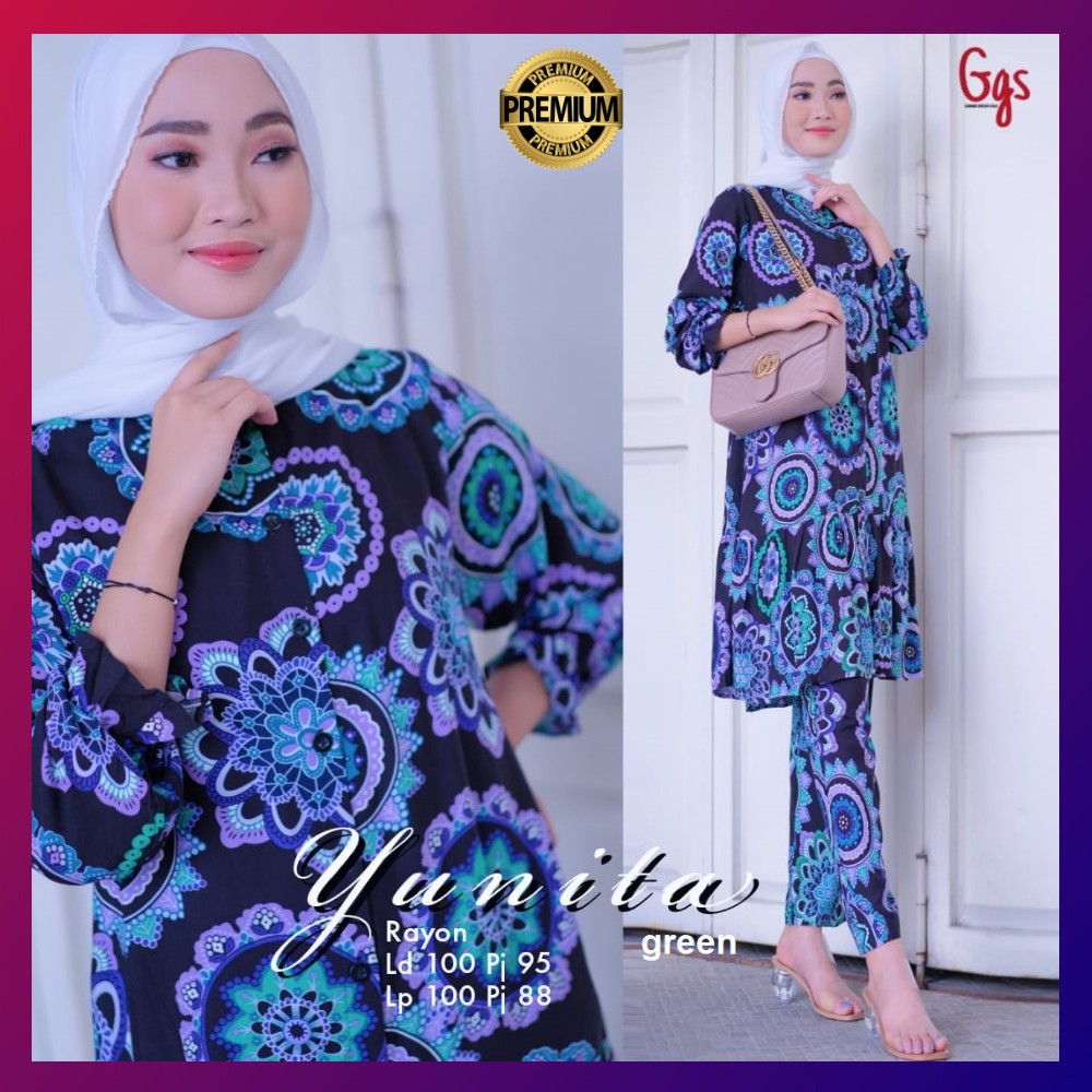 Yunita One Set Original by Shofiya – Baju Pajamas One Set Fashion Muslim