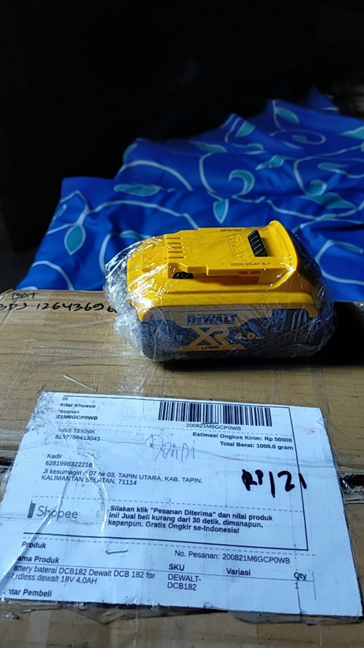 Battery Baterai Dcb182 Dewalt Dcb 182 For Cordless Dewalt 18v 4.0ah