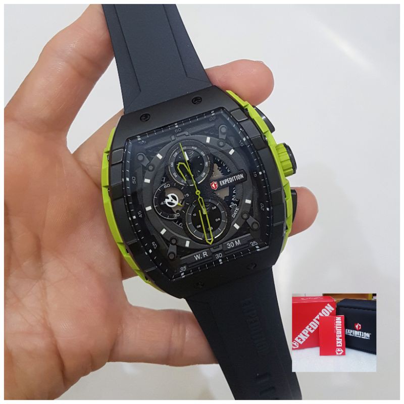 EXPEDITION PRIA E 6782 HITAM HIJAU JAM TANGAN PRIA EXPEDITION 6782