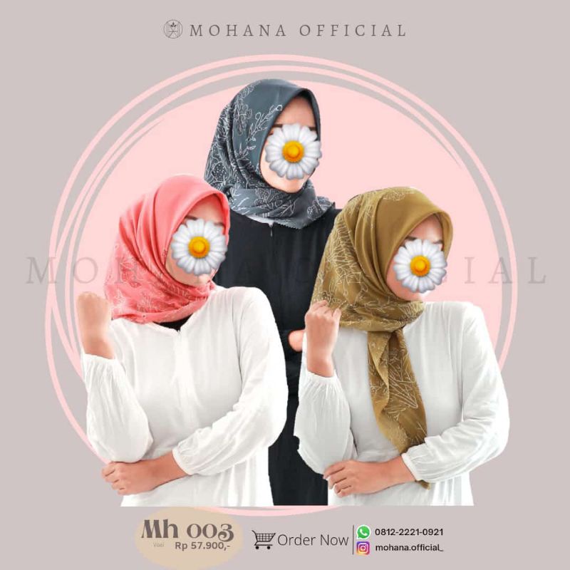 Segi empat Voal By MOHANA 003 | Jilbab Segi Empat Voal Square Scarf Fashion Hijab