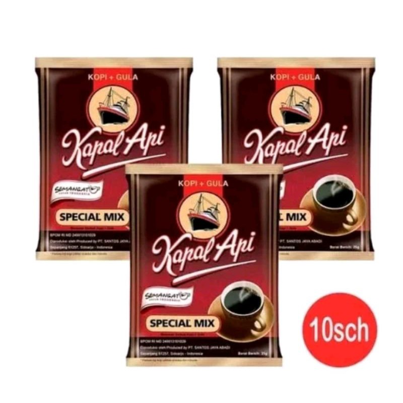 Kapal Api Special MIX Kopi &amp; Gula Scht 25g 10 sachet