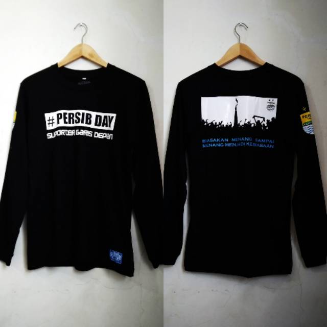 Kaos persib day panjang hitam pria wanitaa