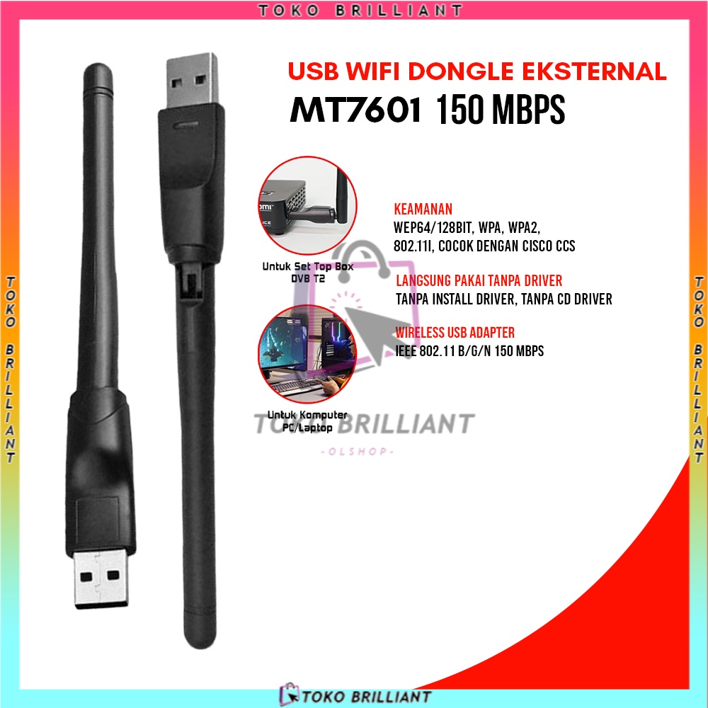 TERBARU !!! Receiver Parabola dan Terrestrial DVB-T2 MT7601 USB Wifi Dongle