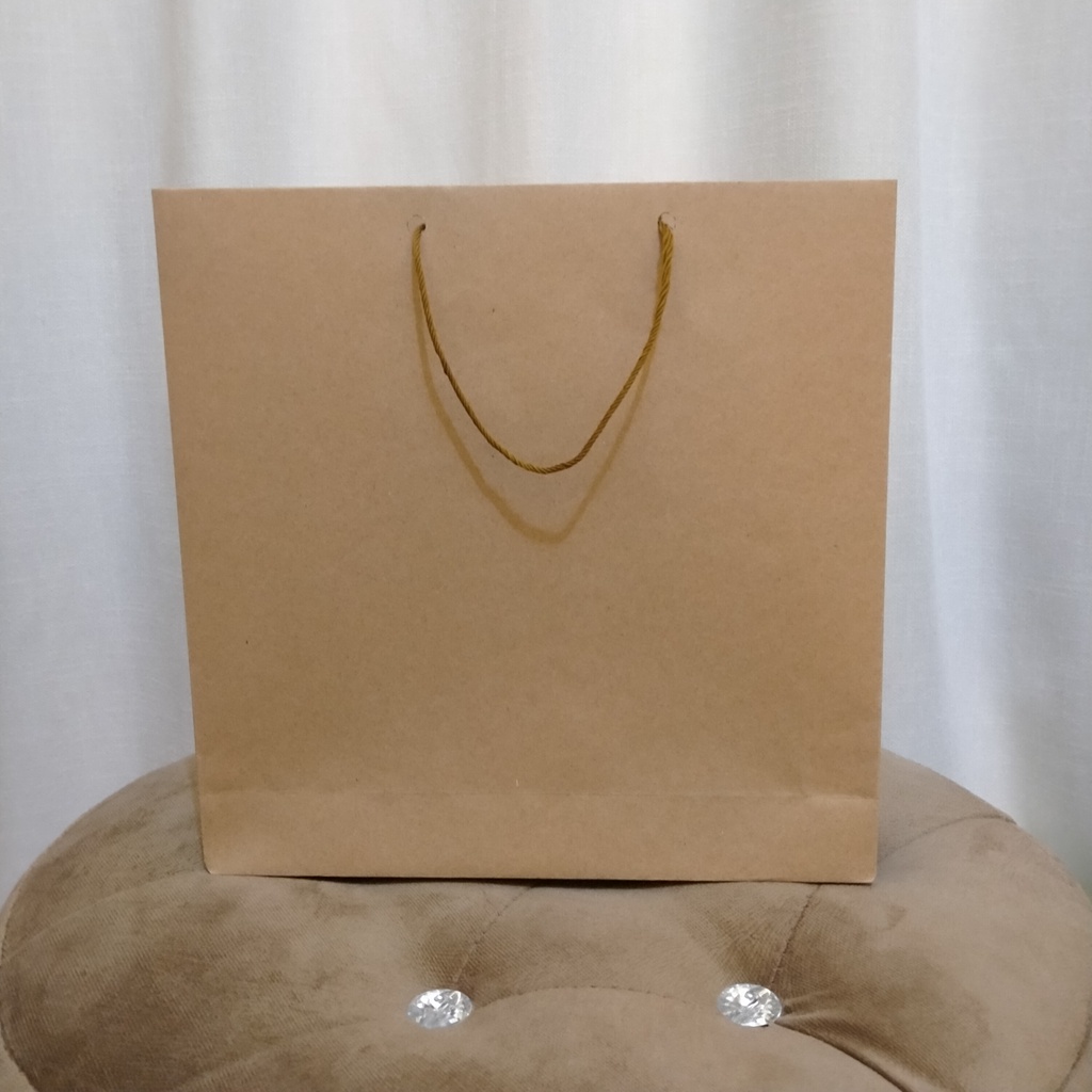 

PAPERBAG COKLAT POLOS ukuran 23 x 6 x 23 cm (BACA DESKRIPSI)