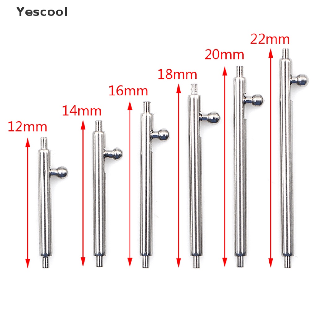 Yescool 10Pcs pin bar stainless steel quick release 12-22mm Untuk strap Jam Tangan