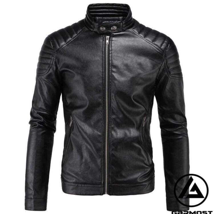 JAKET PRIA/JAKET SEMI KULIT/JAKET MOTOR/JAKET KULIT SINTETIS HITAM