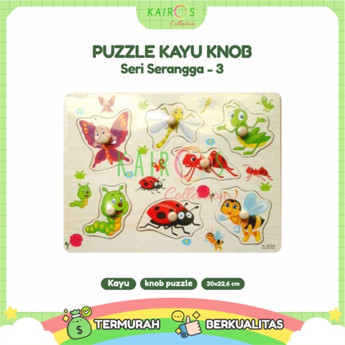 Puzzle Anak Kayu Knob Serangga