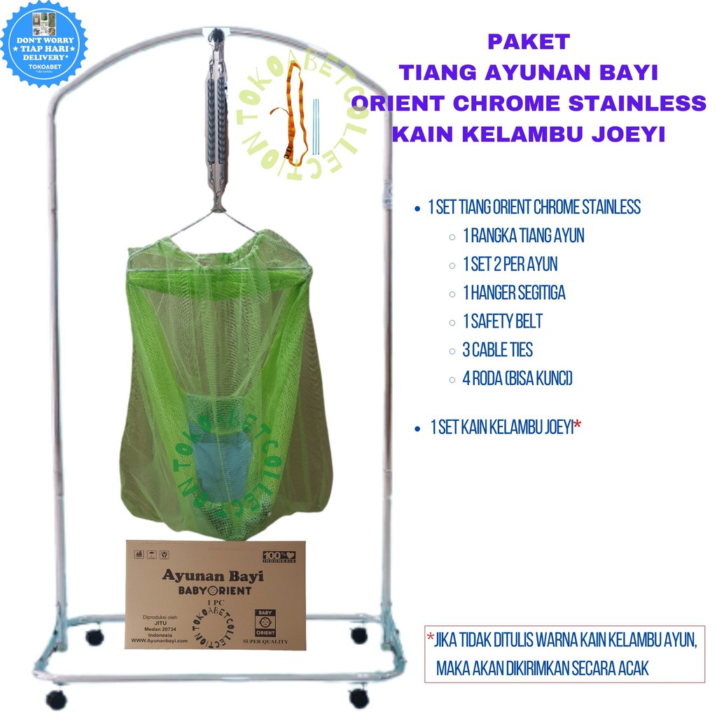 PAKET Ayunan Bayi Manual Portable ORIENT dan Kain Kelambu Hanger Per VARIASI TOKOABET