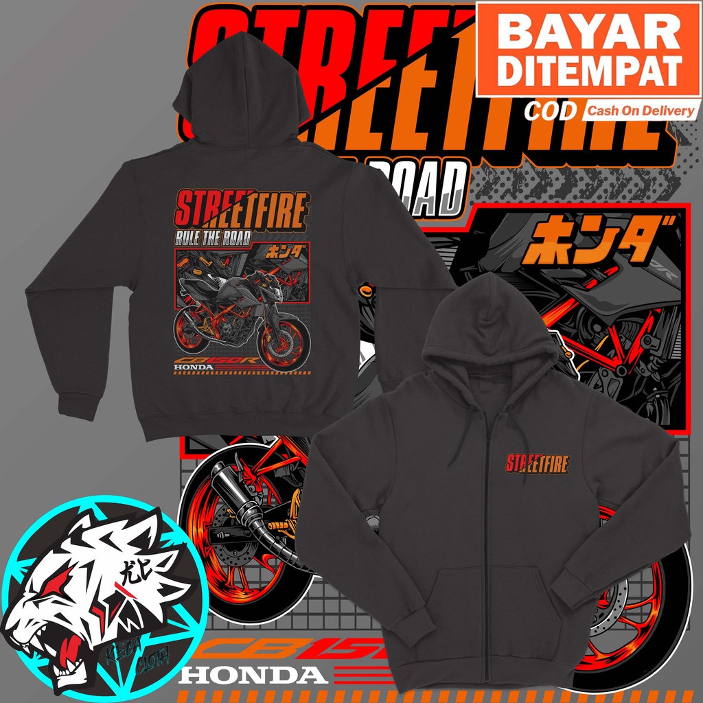 JAKET ZIPPER HONDA CB 150R STREETFIRE BIG SIZE JUMBO JAKET CB150R PRIA WANITA