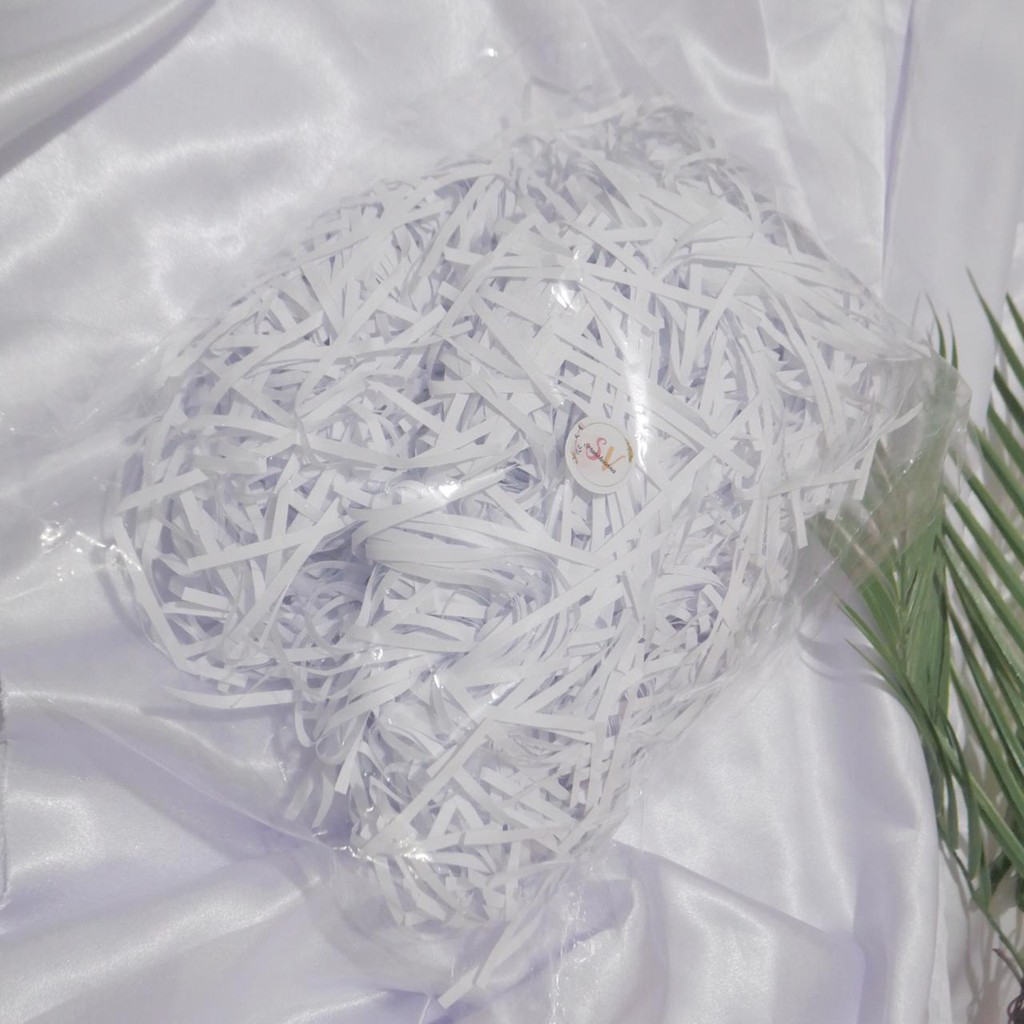 

100 gram Kertas Cacah Milky Kertas Serut Putih Paper shredder White Kertas Packing Kertas Hampers