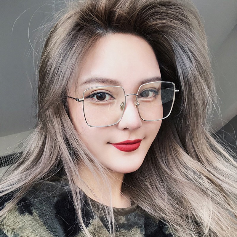 (YUZHU) Kacamata Korean Desgin Metal Frame Square Eyeglasses Pria dan Wanita Frame Kacamate Optik