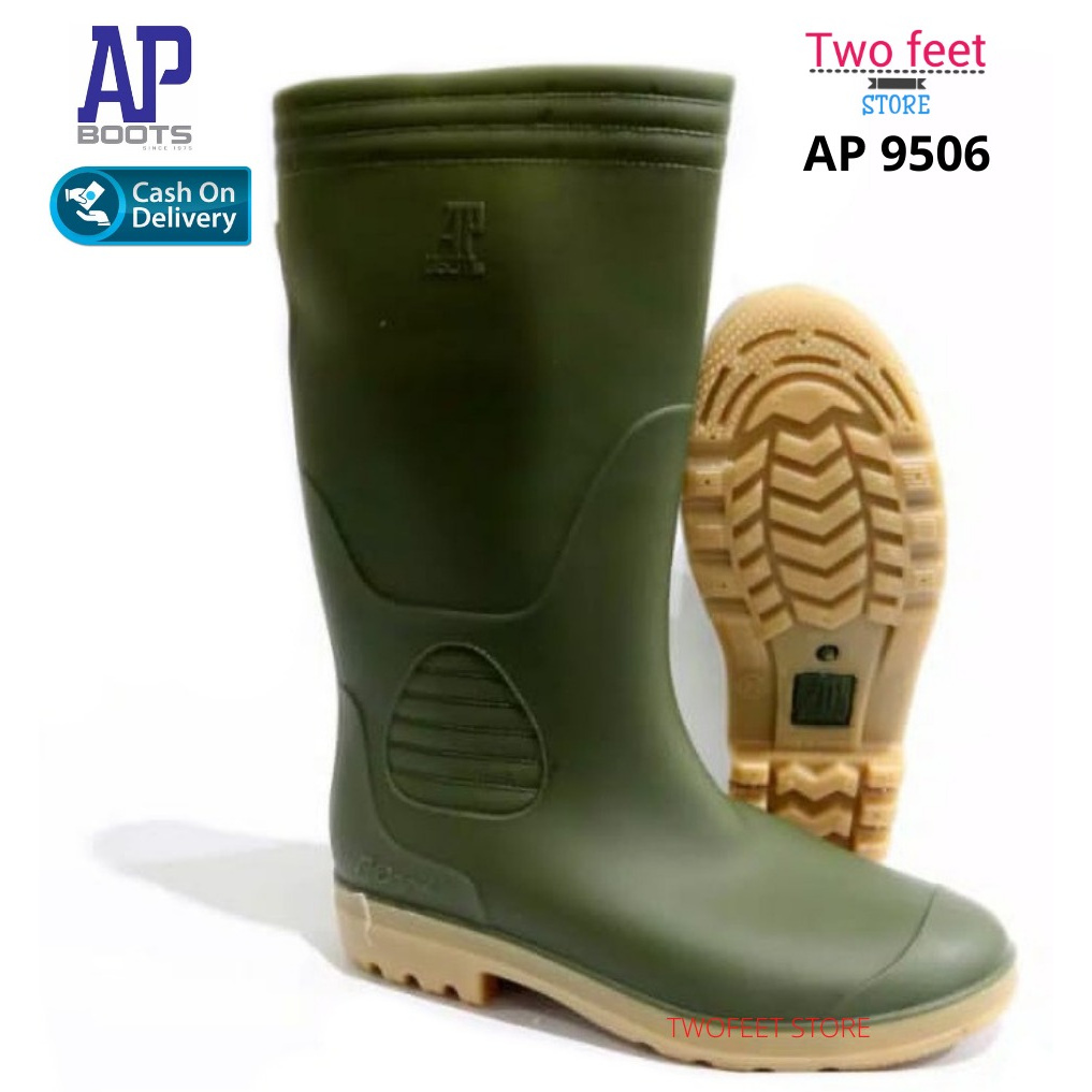 AP Boots 9506 Hijau Size 38-43 Original Sepatu Boots Pria Sepatu AP Boots Bahan Karet AP Boots Terla