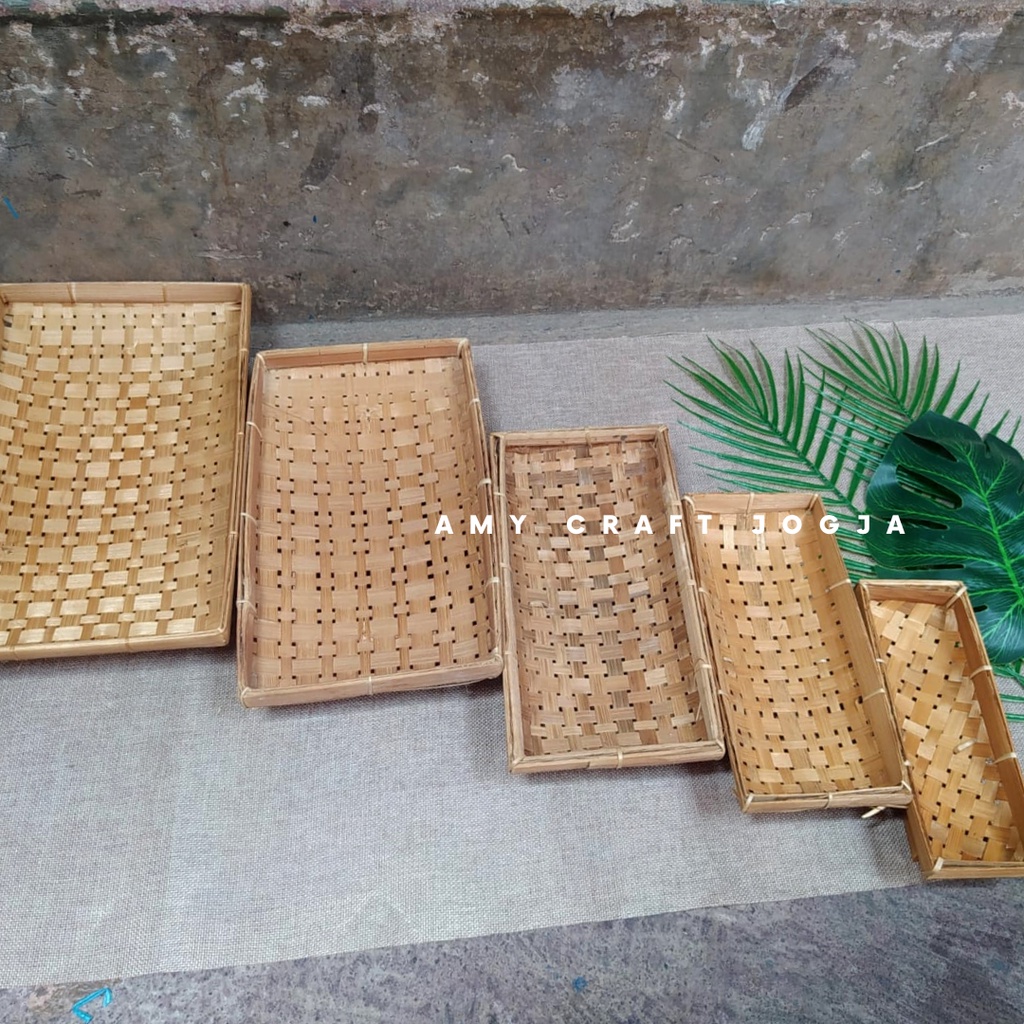 Piring Sate Bambu Berbagai Ukuran/Piring Sate Unik/Piring Saji Bambu/Piring Platting/Platter Bambu/P