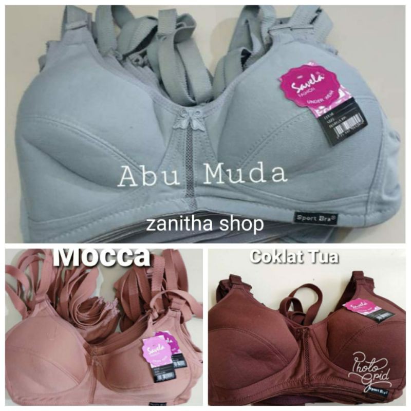 Sport bra savela Big size /jumbo cup besar kait 3 /tanpa kawat busa tipis