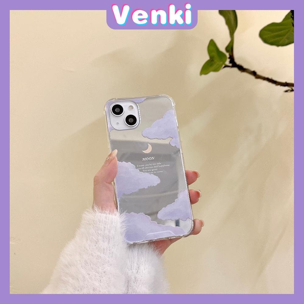 iPhone Case Acrylic HD Makeup Mirror Airbag Shockproof Protection Camera Pink Planet Moon Cloud Compatible For iPhone 11 iPhone 13 Pro Max iPhone 12 Pro Max iPhone 7 Plus iPhone xr