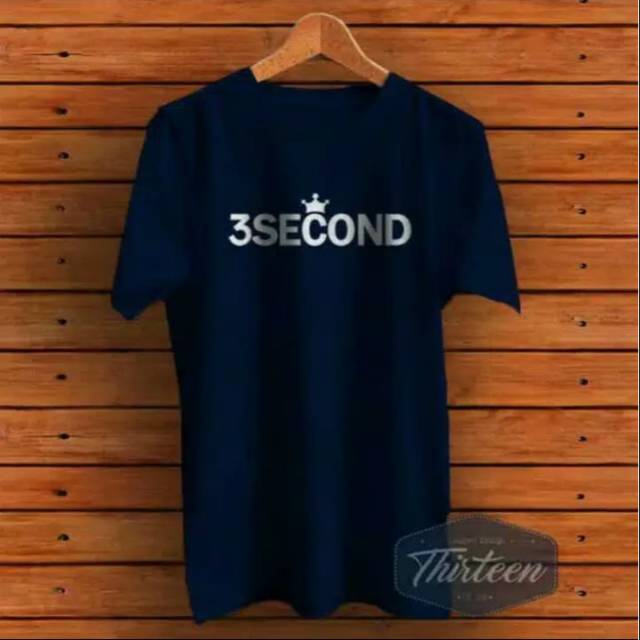 Kaos tshirt distro 3second tulisan putih combet 30s