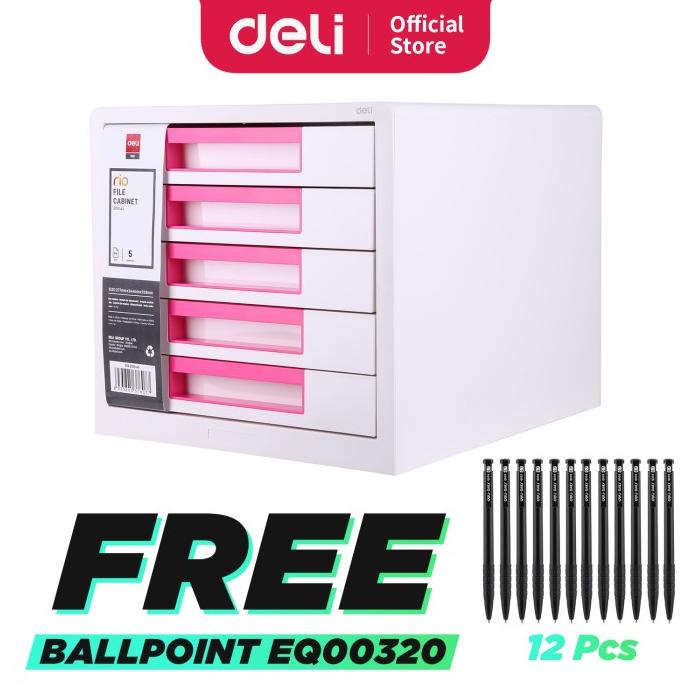 

COD Deli File Kabinet Biru/Pink, Bahan Plastik, 5Ruang Penyimpanan EZ010XX PROMOKode 4160