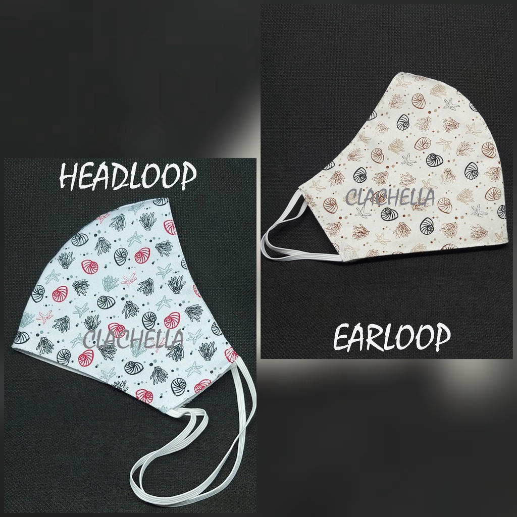 Clachella Masker Kain 3 Lapis , Masker Headloop (Hijab) &amp; Earloop