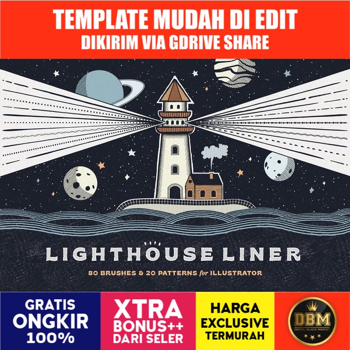 Lighthouse Liner - Illustrator Brushes