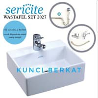 Wastafel/Sericite 2027/Kotak/Minimalis/Mini/Komplite Accesories/Putih