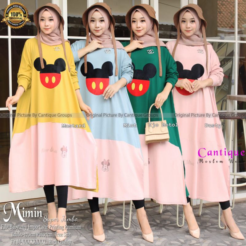 Mimin Baju Atasan Wanita Bahan Bebytery Big Size Super Jumbo LD 160 - 170 cm 4L 5L 6L 7L