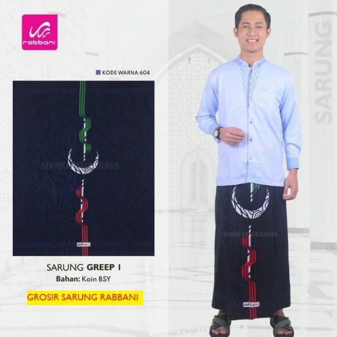 '+'+'+'+] Rabbani Sarung Palestina Greep 1 Biru Dongker Navy Motif Palestine