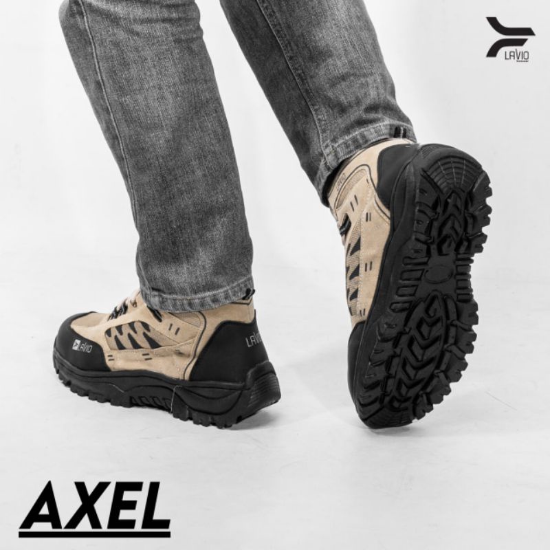 Sepatu Safety Pria Boots Tinggi Ujung Besi Original Lavio Axel Septi Kerja Proyek Lapangan