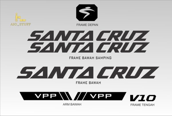 Jual Stiker Frame Sticker Decal Sepeda Santa Cruz V10 BISA CUSTOM ...