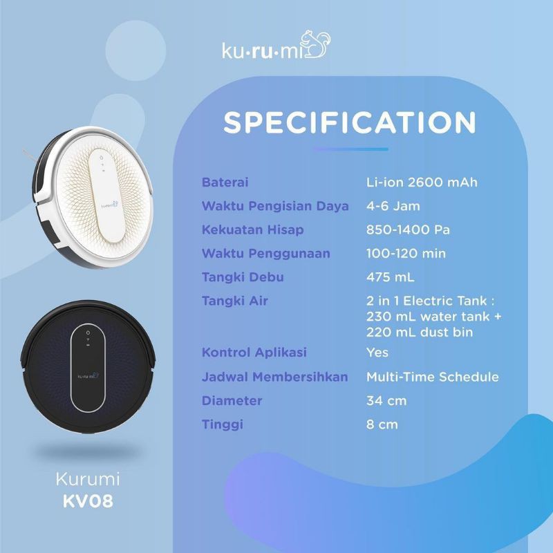 Kurumi KV 08/KV08 Vacuum Cleaner Robot