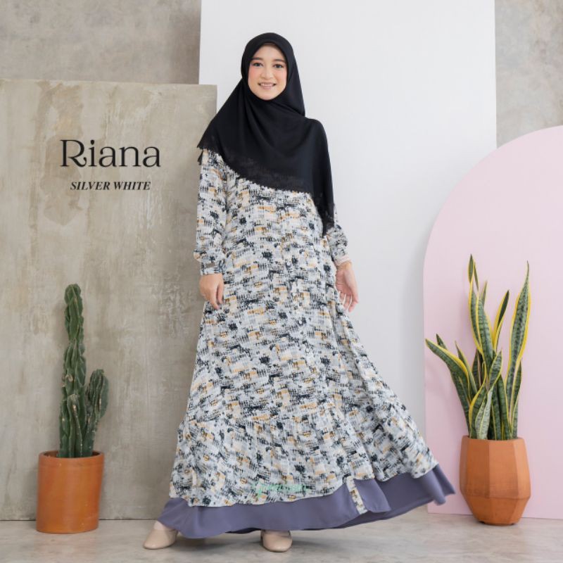 ORDERAN RESELLER Riana dress greenism || gamis cantik || gamis syar'i || gamis busui || gamis remaja