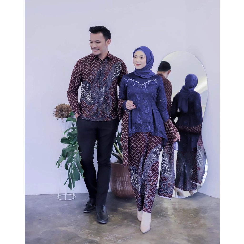 Kebaya Couple Modern Kebaya Tunangan Lamaran Wisuda Maura Couple - Sania Ruffle Batik Couple KALENA 4 DNT Garansi Termurah Shopee - WIDBATIK