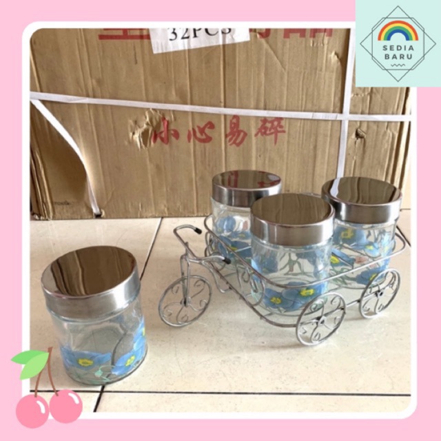Toples kaca set 4 pcs Toples kaca set sepeda Nakami