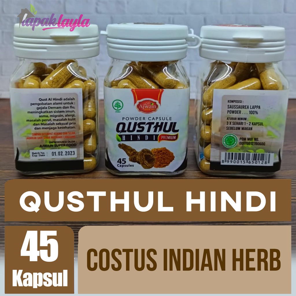 QUSTHUL HINDI COSTUS INDIAN HERB 45 KAPSUL AJWAIN