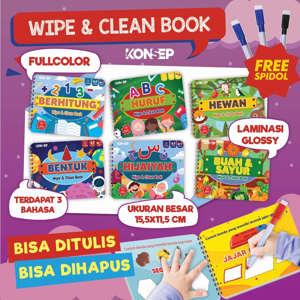 Wipe and Clean Activity Book by Konsep Studio