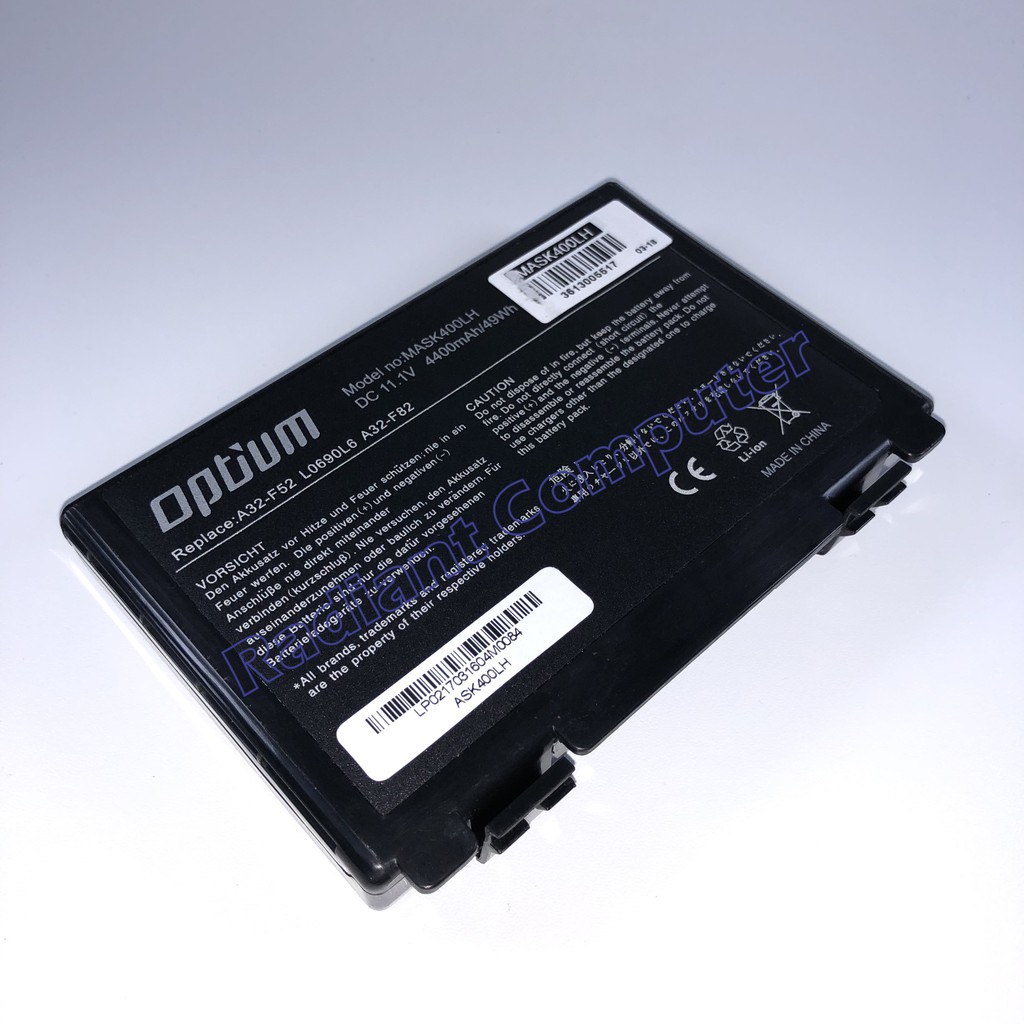 Baterai untuk ASUS K40 K50 K51 K60 K61 series, p/n A32-F82