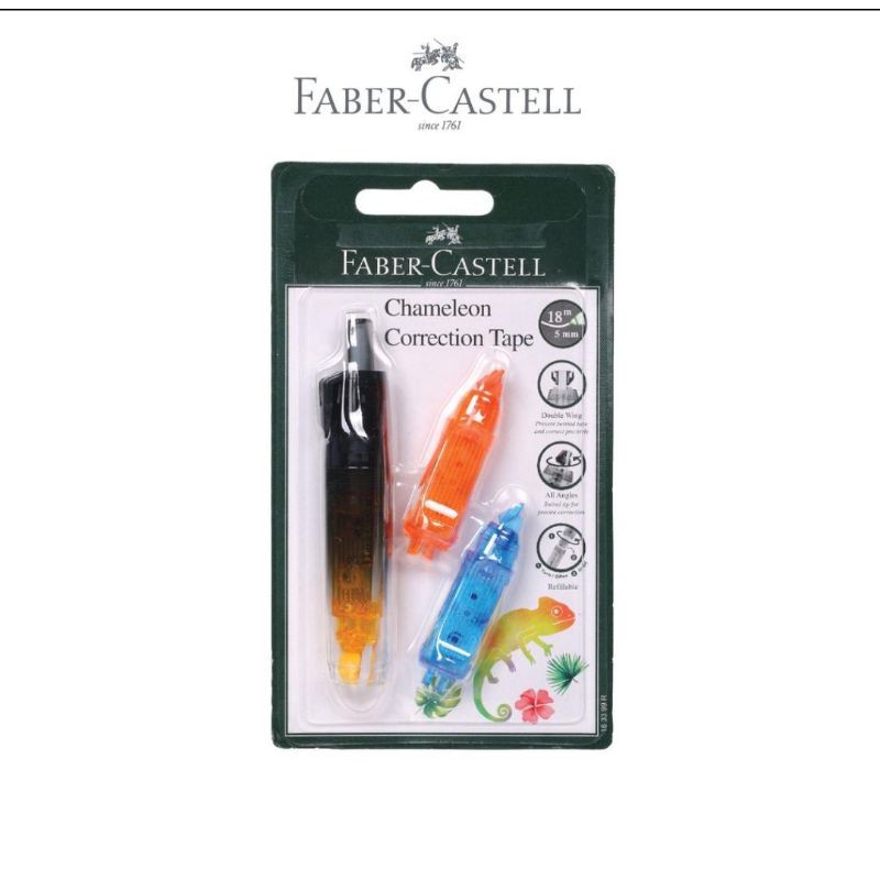 

Faber Castell Correction Tape Chameleon + 2 Refill Bar Black