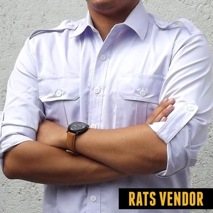 Kemeja Outdoor / Lapangan / Gunung / PDL Lengan Panjang Putih