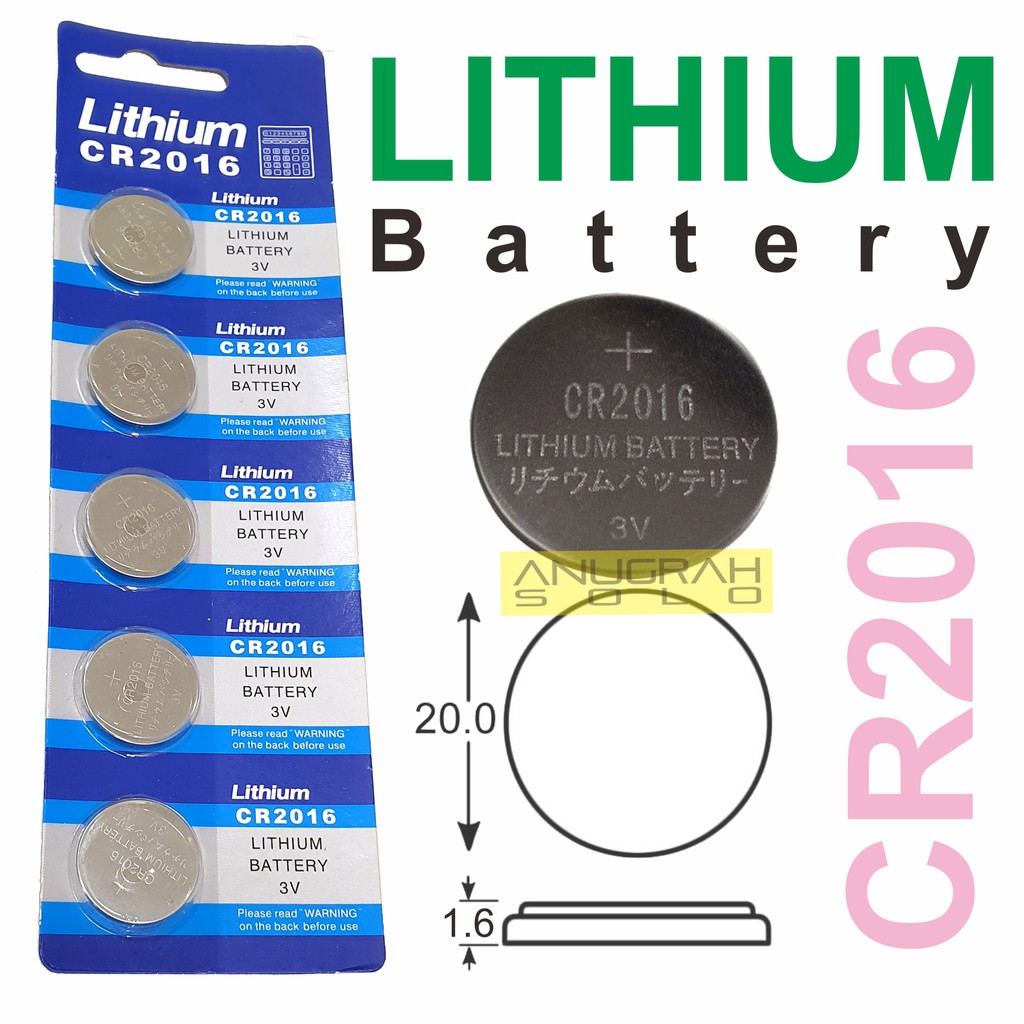 CR2016 Batre Kancing Lithium Battery 2016 Baterai CR 2016